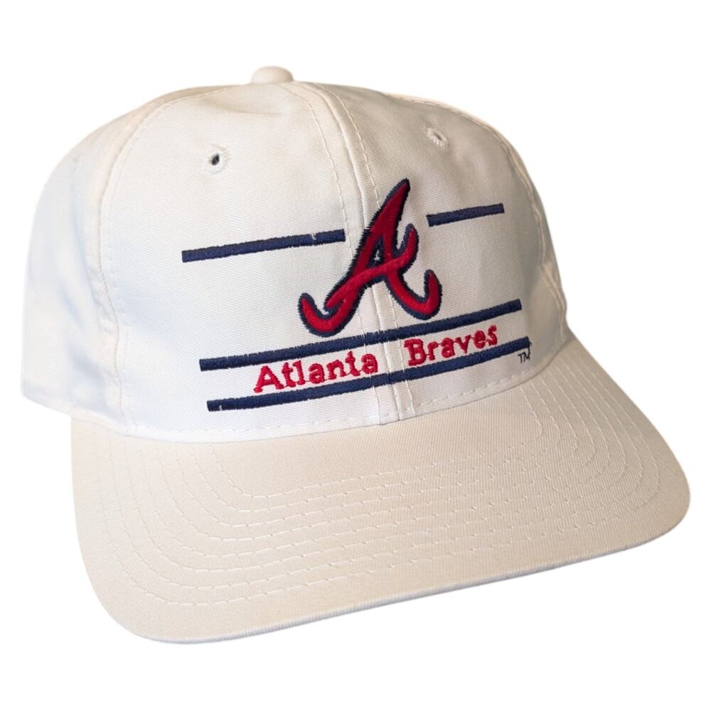 90s MLB Atlanta Braves Split Bar Logo Snapback Hat